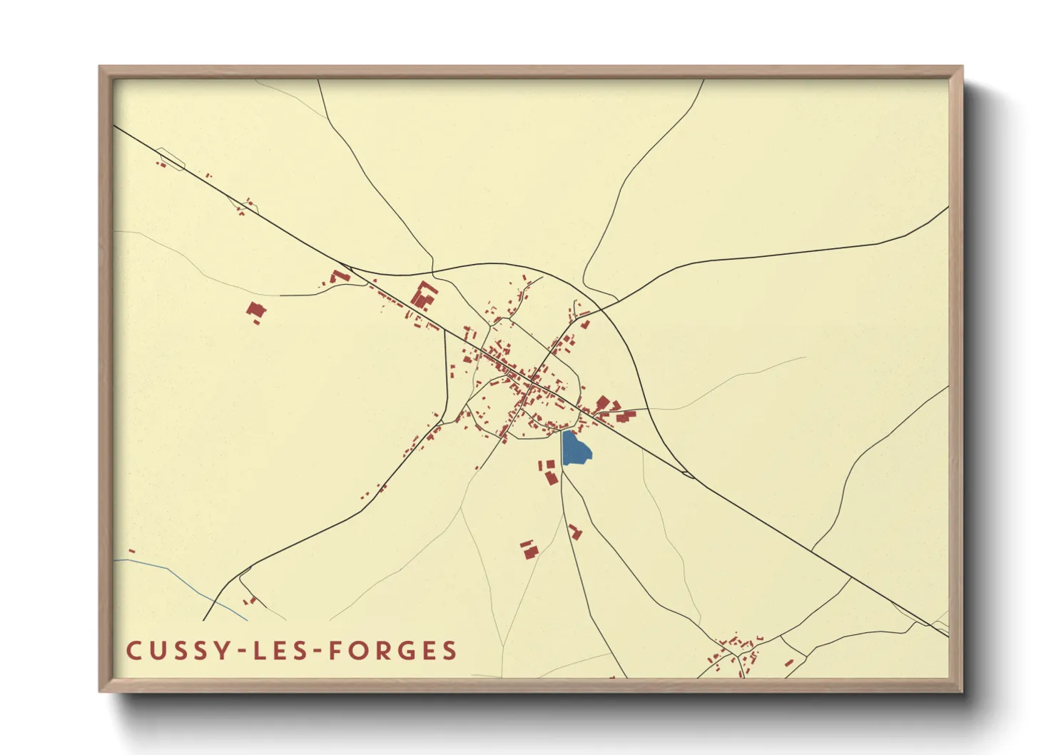 Une affiche de carte sur Cussy-les-Forges