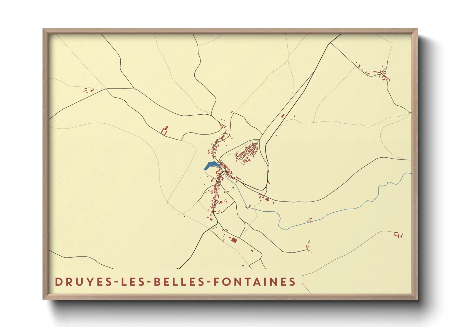 Une affiche de carte sur Druyes-les-Belles-Fontaines