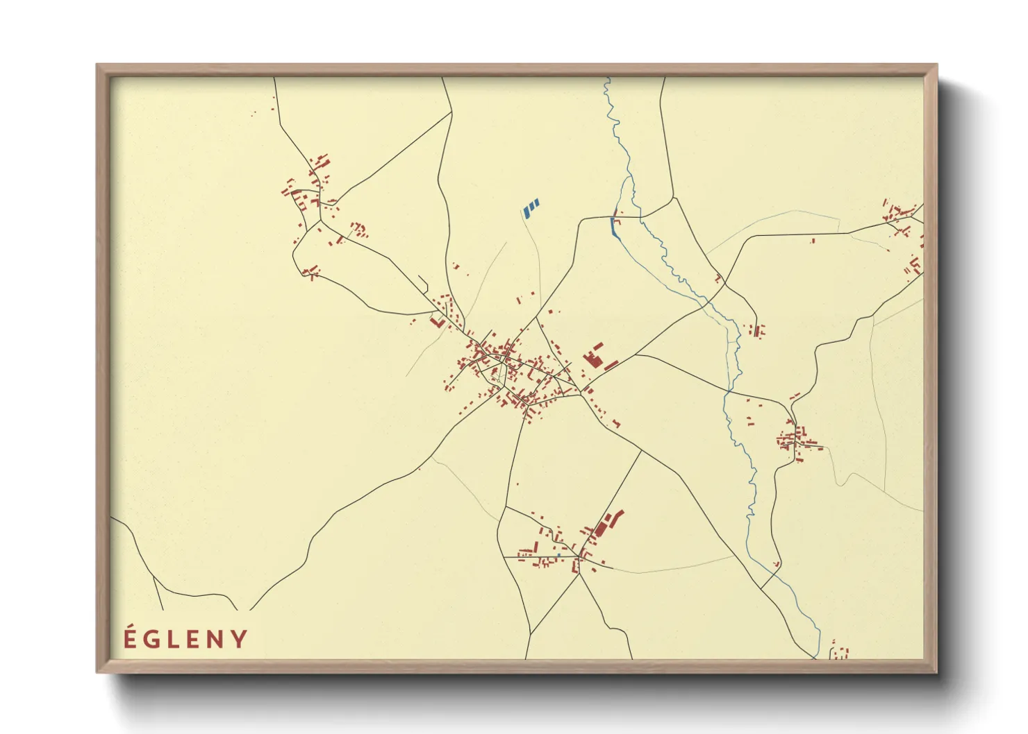 Une affiche de carte sur Égleny