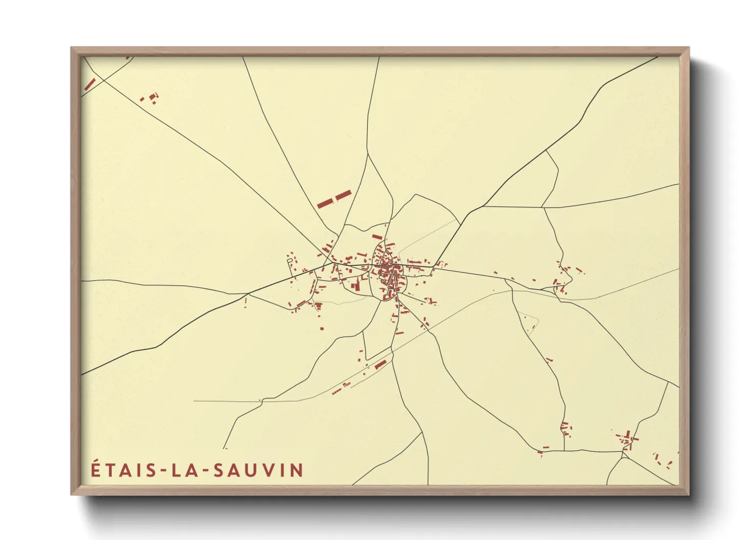 Une affiche de carte sur Étais-la-Sauvin