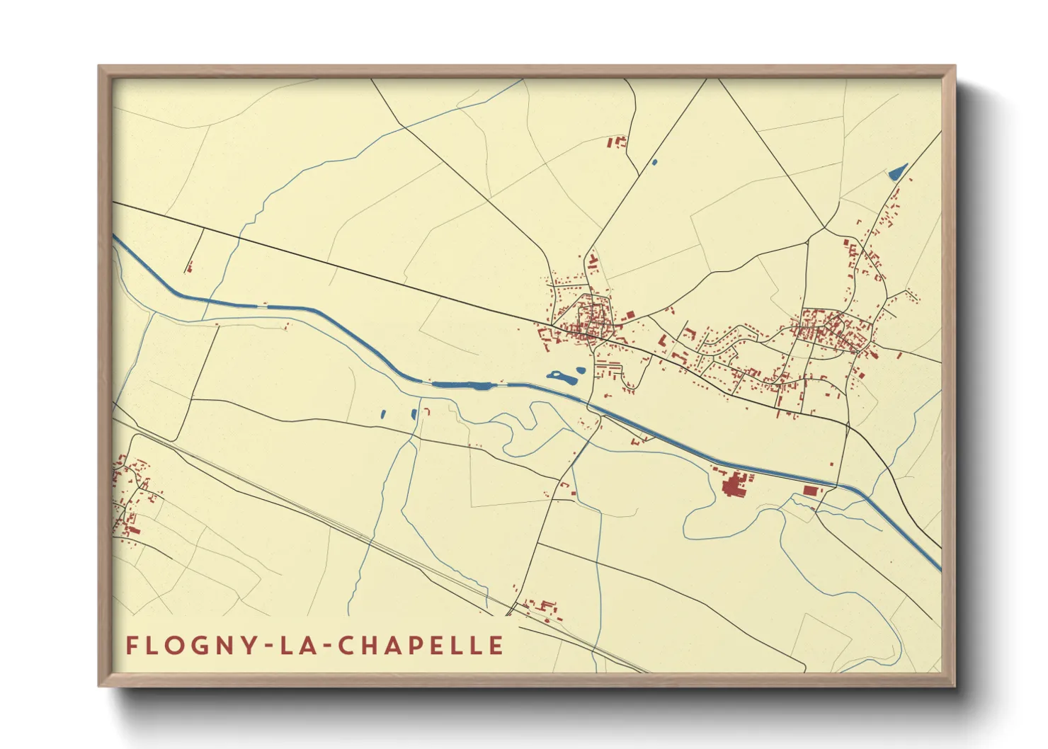 Une affiche de carte sur Flogny-la-Chapelle