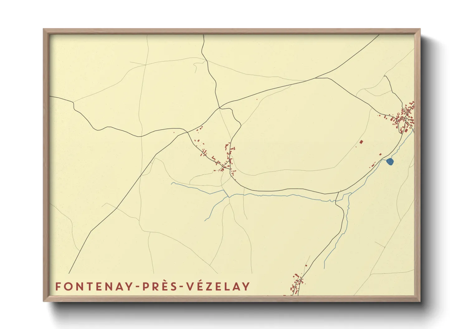 Une affiche de carte sur Fontenay-près-Vézelay