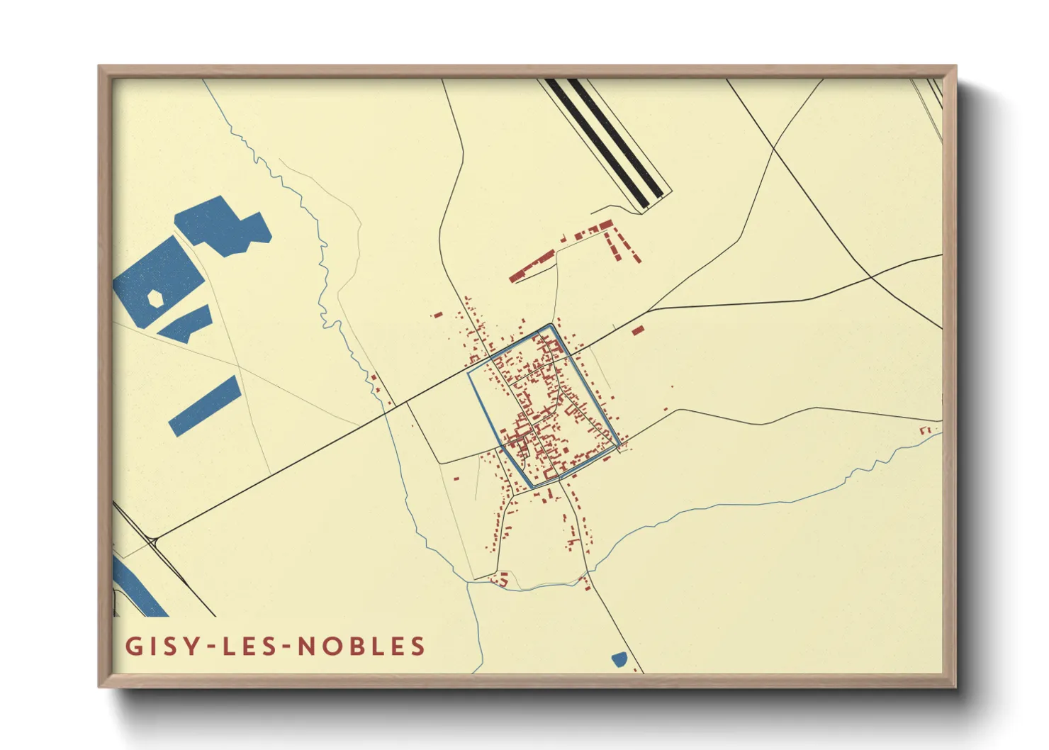 Une affiche de carte sur Gisy-les-Nobles
