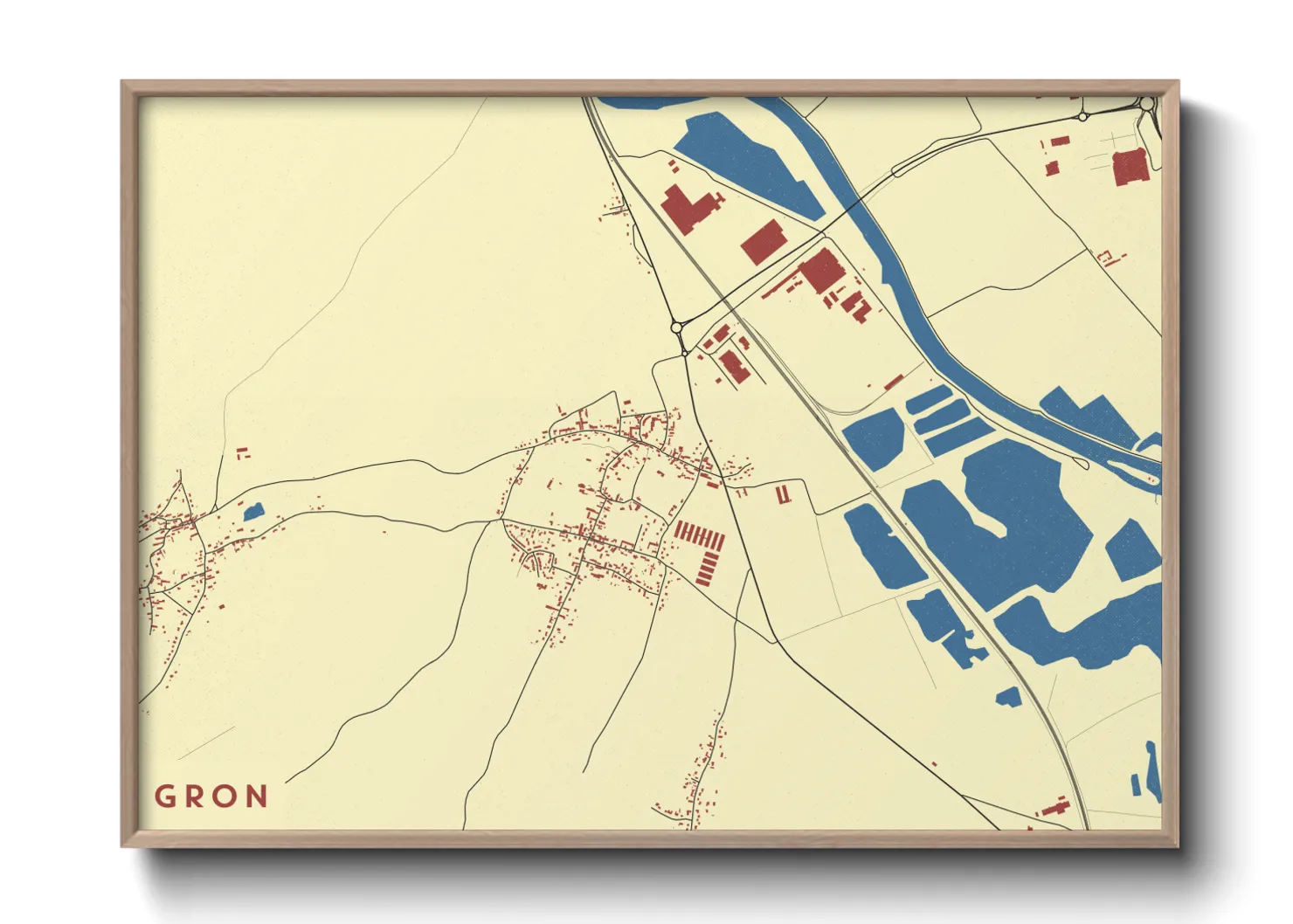 Une affiche de carte sur Gron