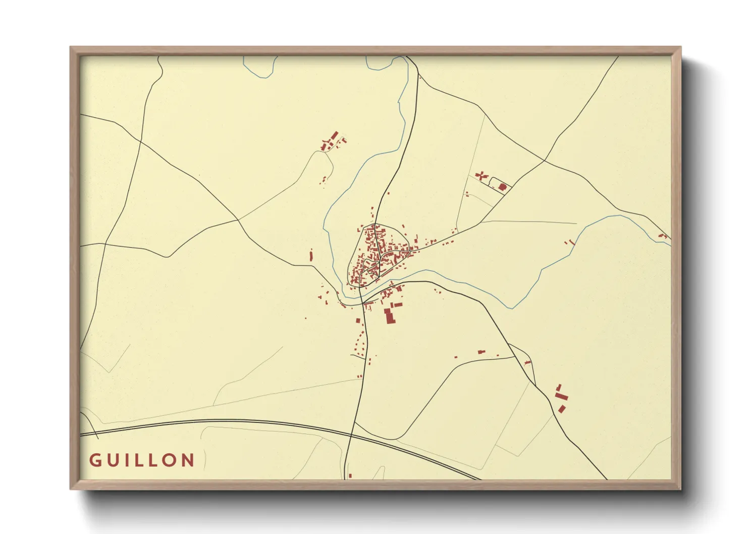Une affiche de carte sur Guillon
