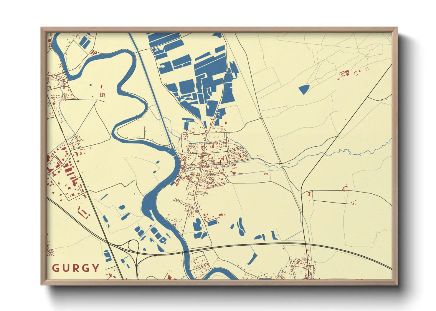 Une affiche de carte sur Gurgy