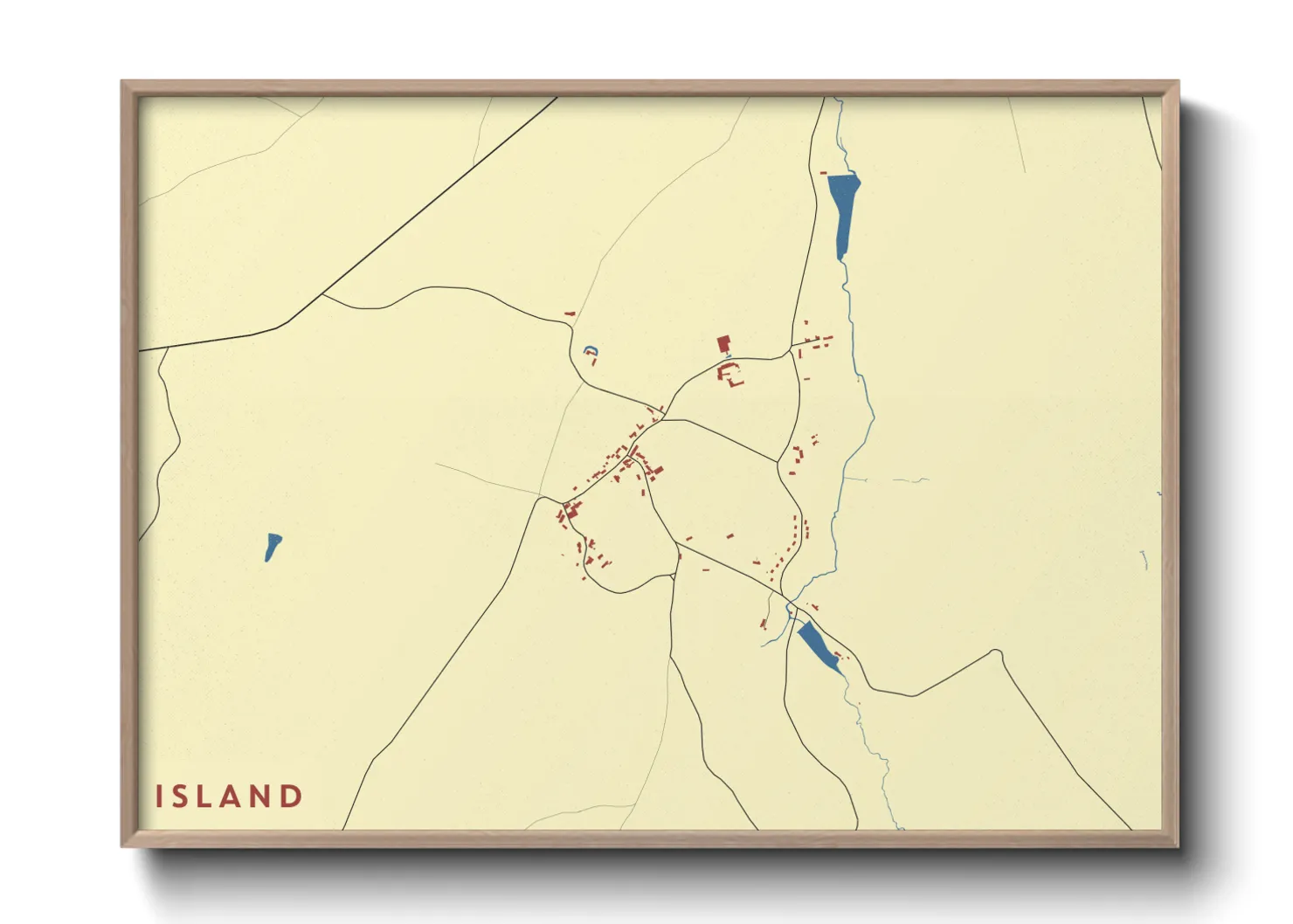 Une affiche de carte sur Island