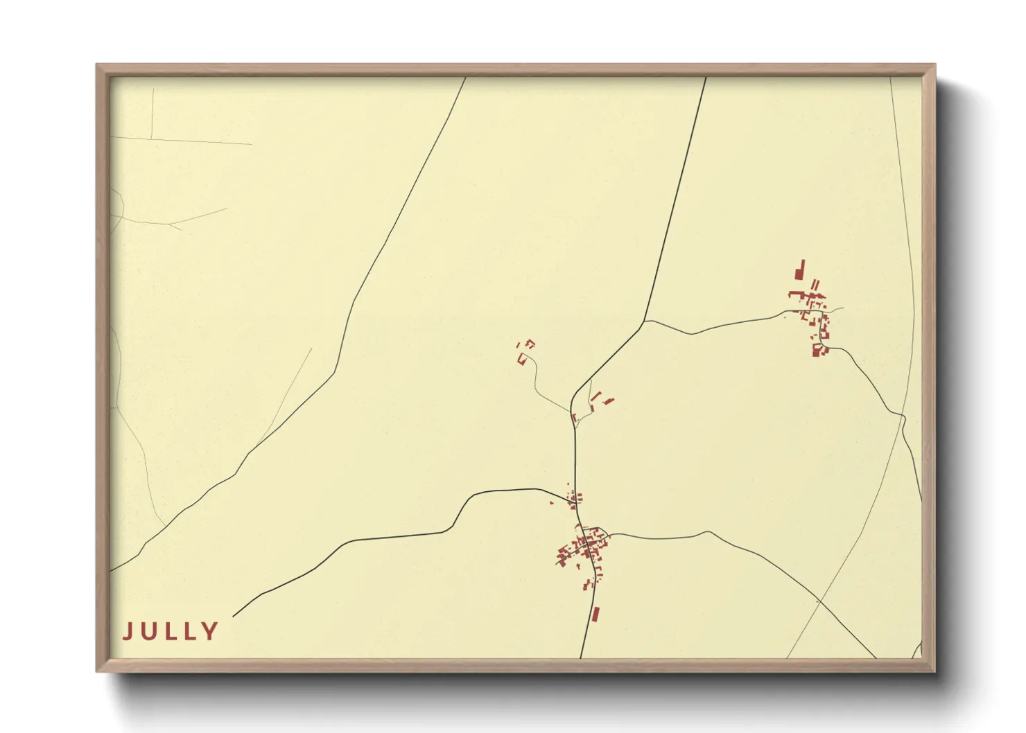 Une affiche de carte sur Jully