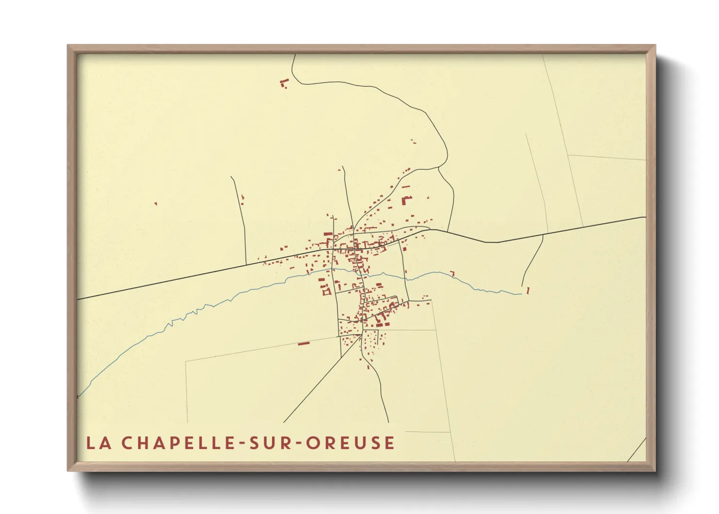 Une affiche de carte sur La Chapelle-sur-Oreuse