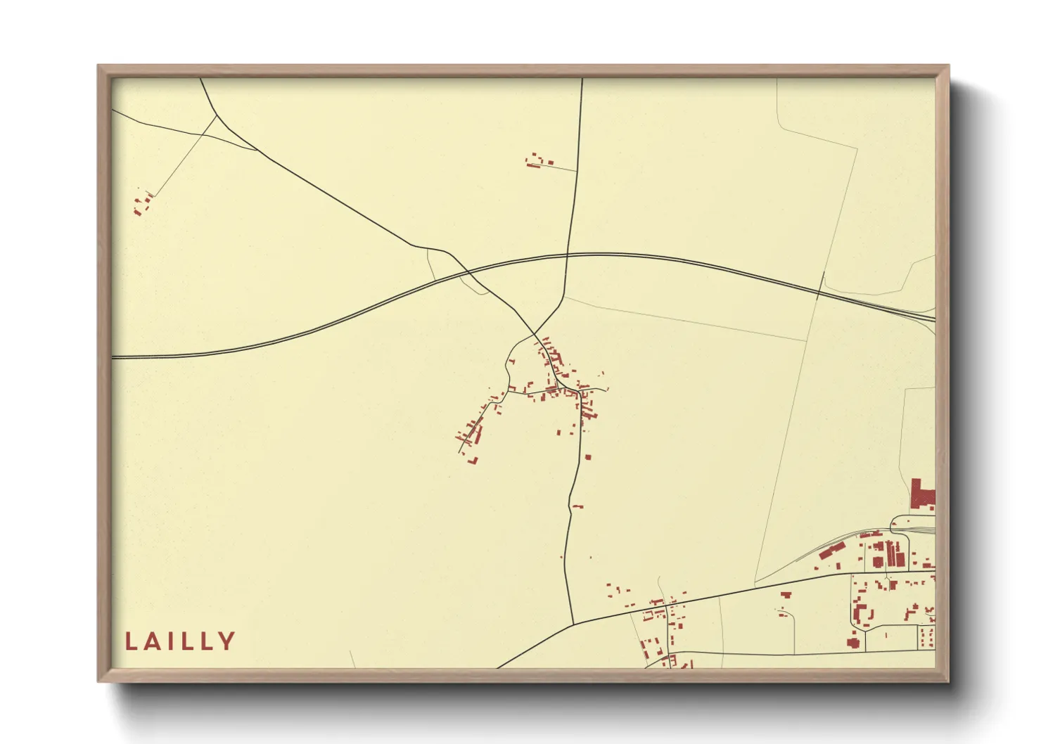 Une affiche de carte sur Lailly