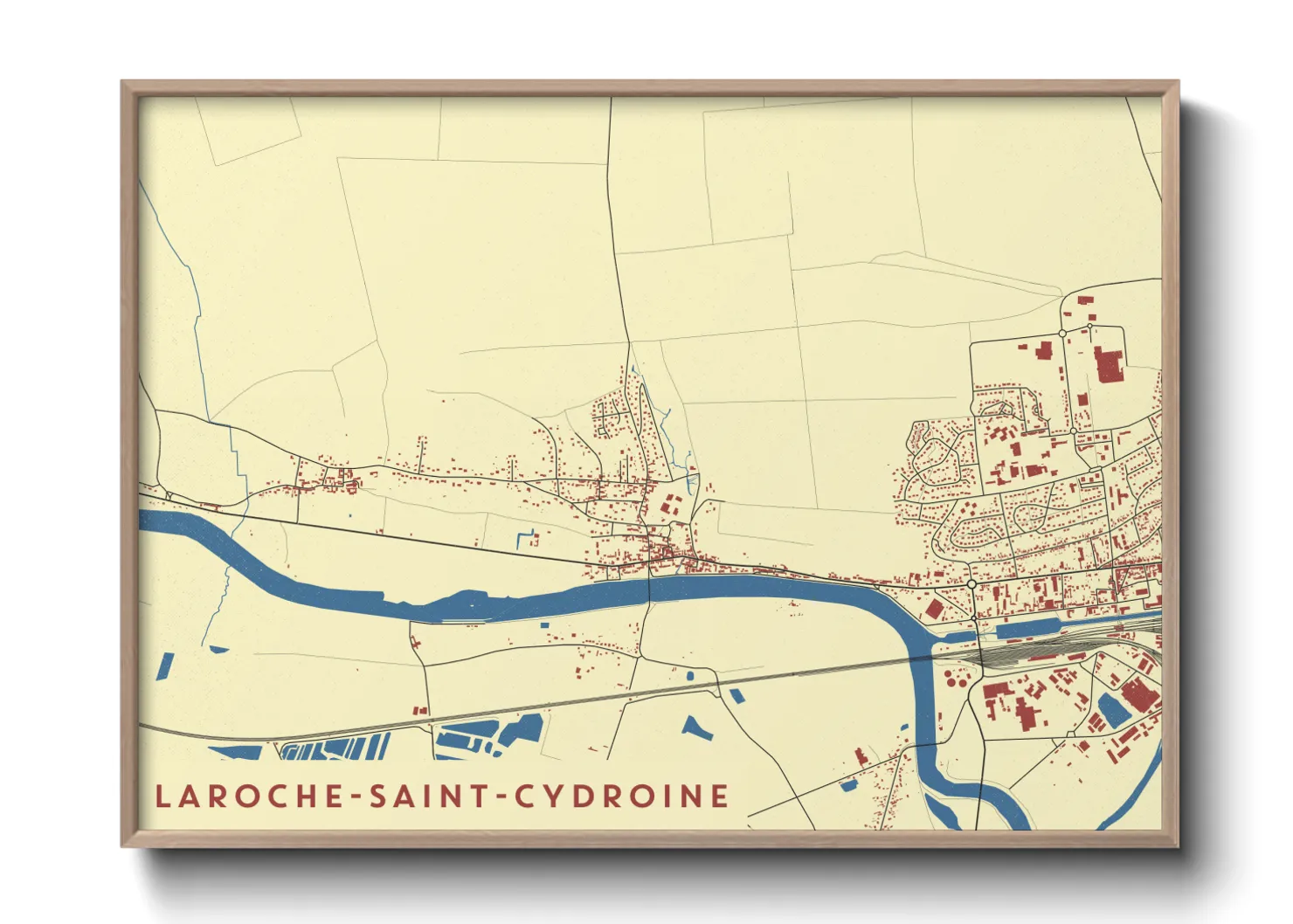 Une affiche de carte sur Laroche-Saint-Cydroine