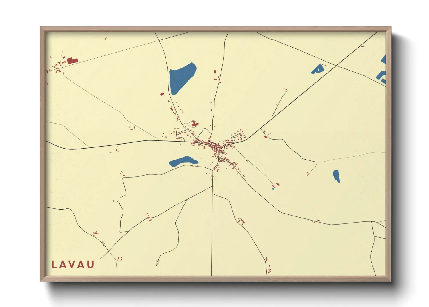 Une affiche de carte sur Lavau