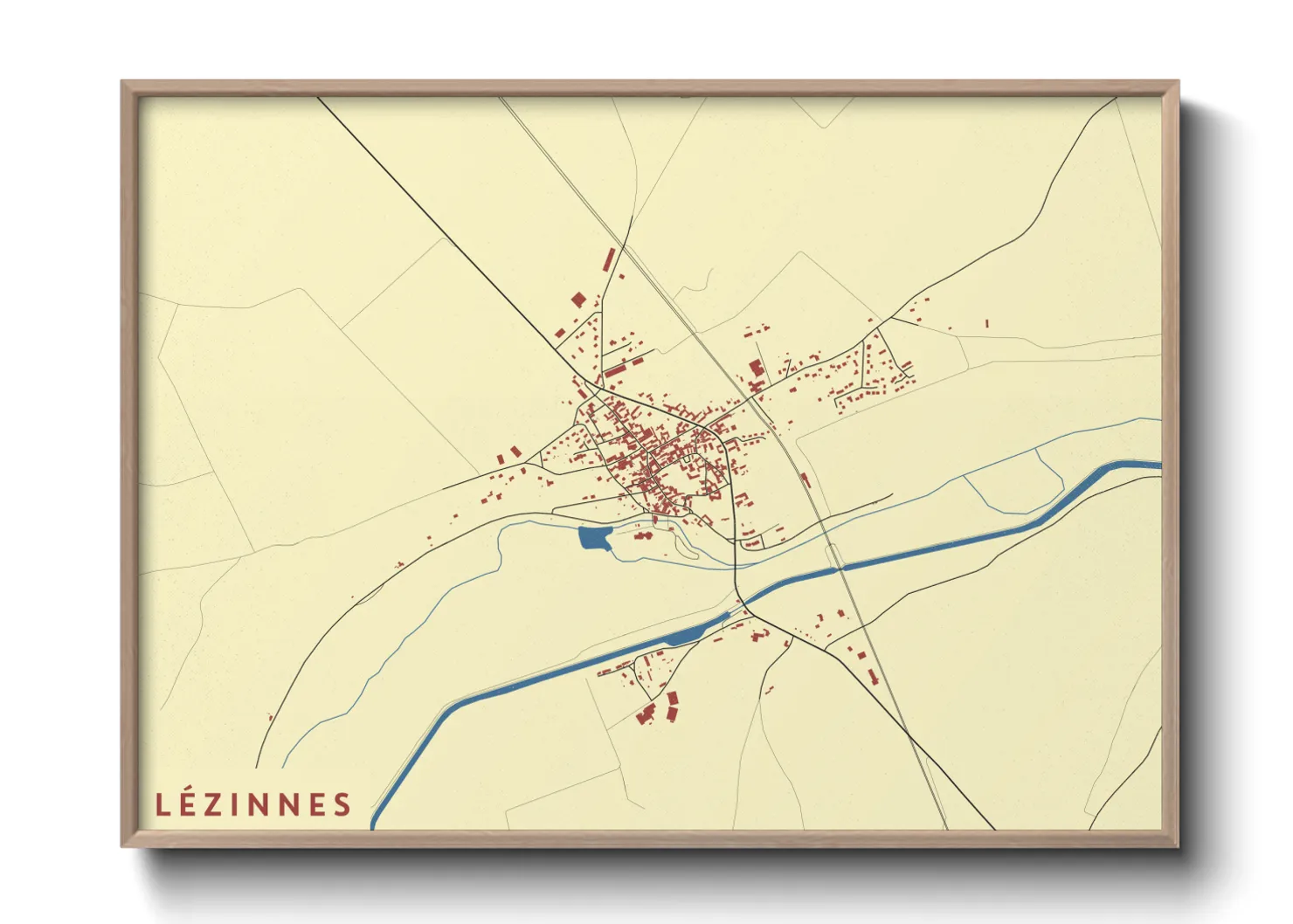 Une affiche de carte sur Lézinnes