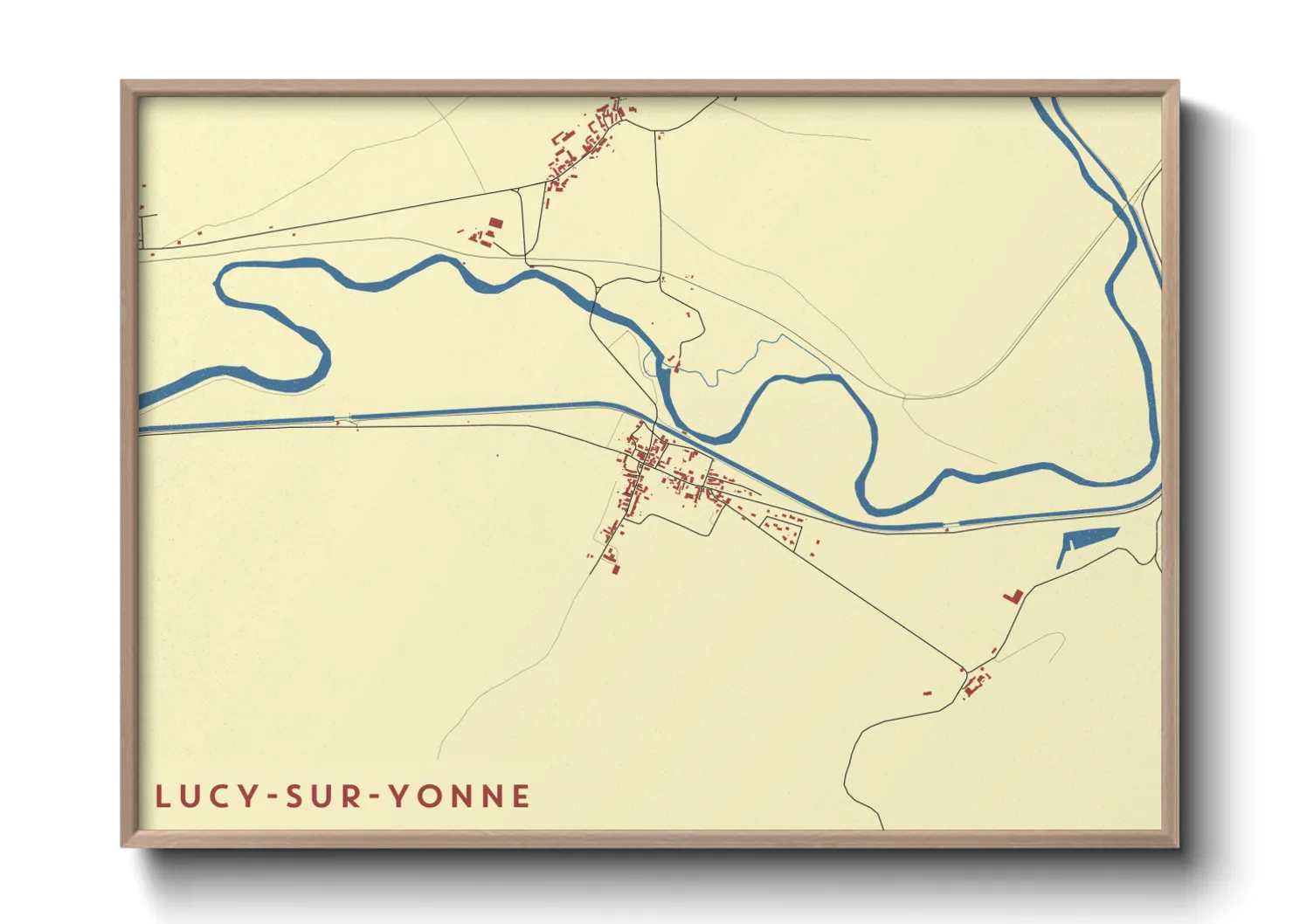 Une affiche de carte sur Lucy-sur-Yonne