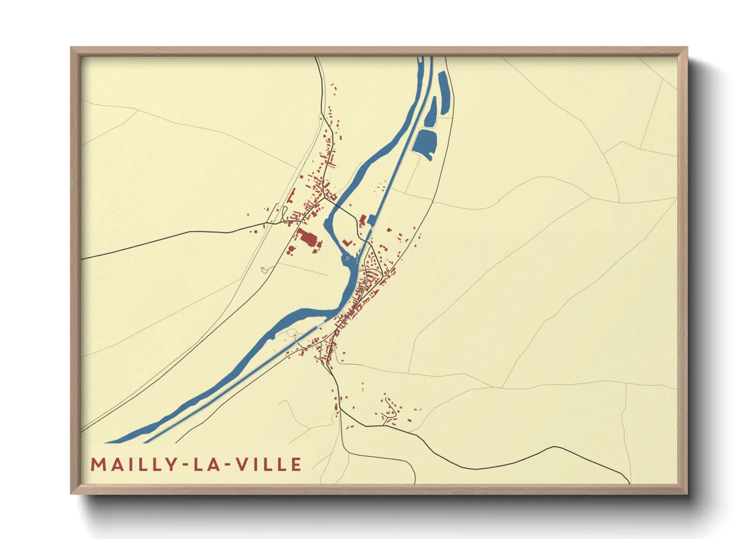 Une affiche de carte sur Mailly-la-Ville