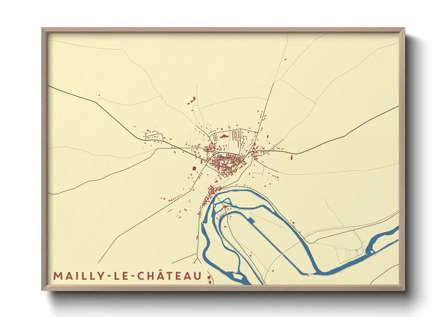 Une affiche de carte sur Mailly-le-Château