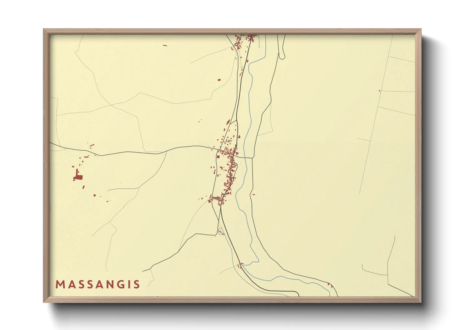 Une affiche de carte sur Massangis