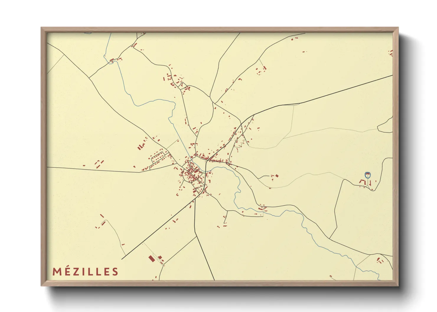 Une affiche de carte sur Mézilles