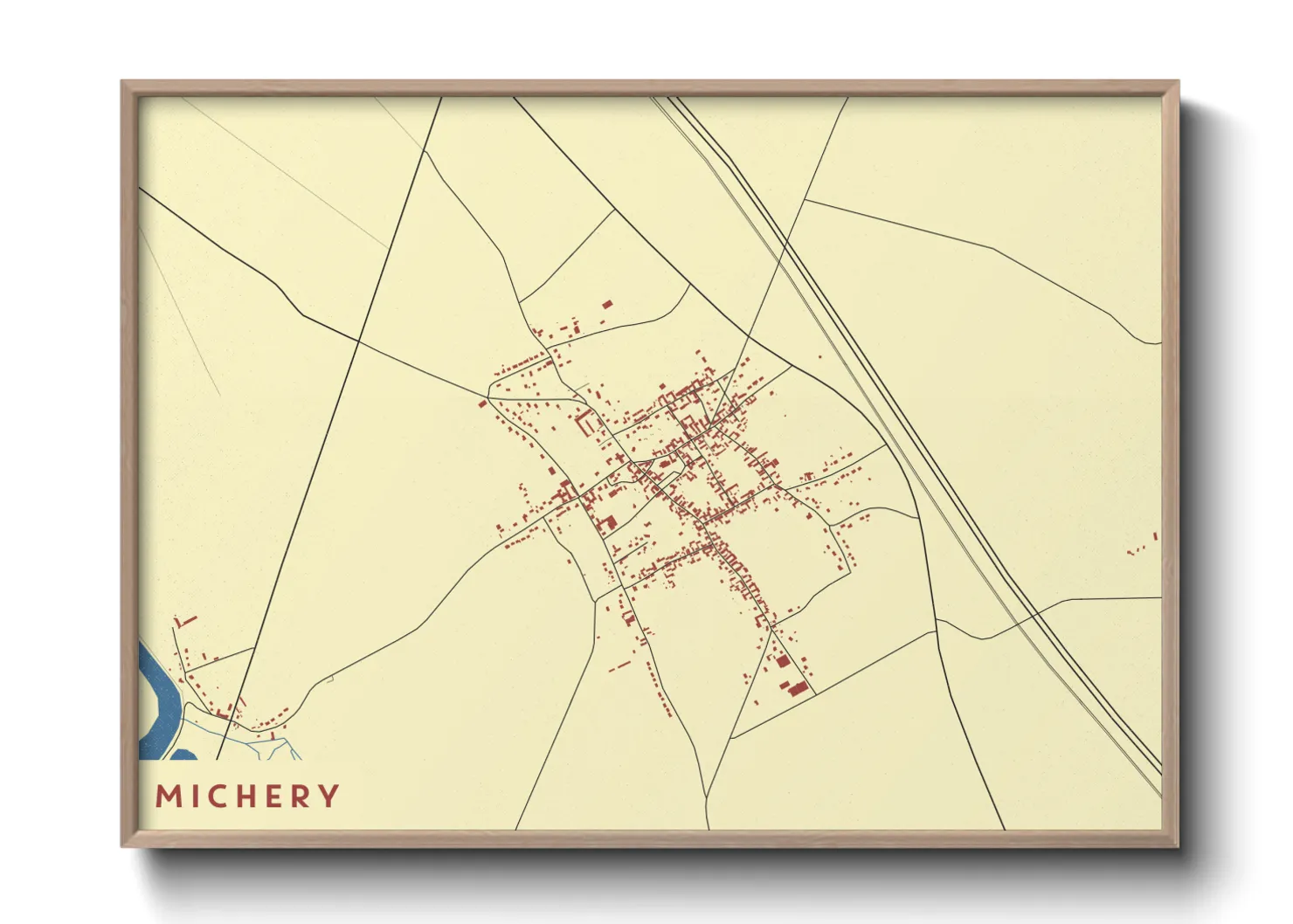 Une affiche de carte sur Michery