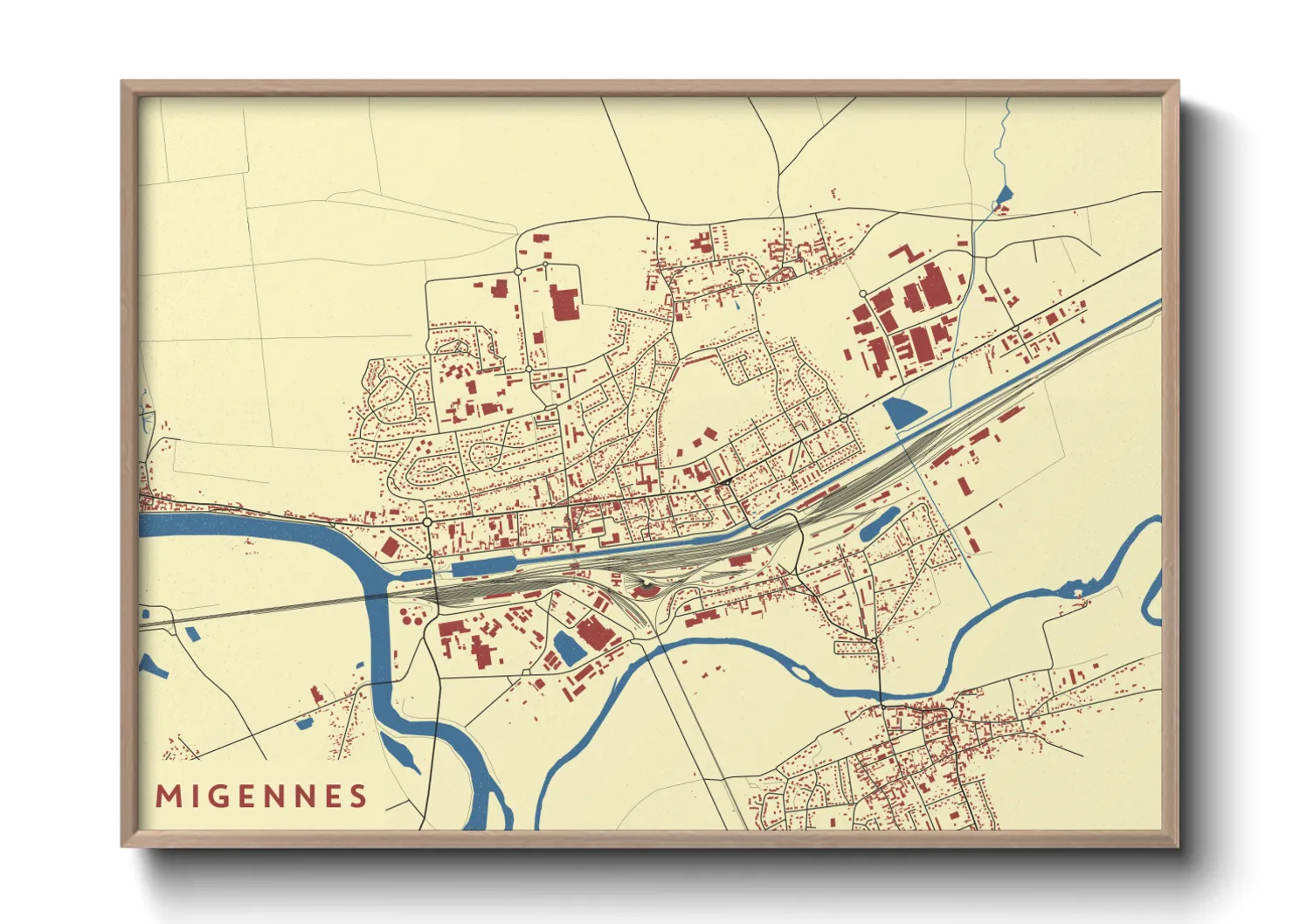 Une affiche de carte sur Migennes