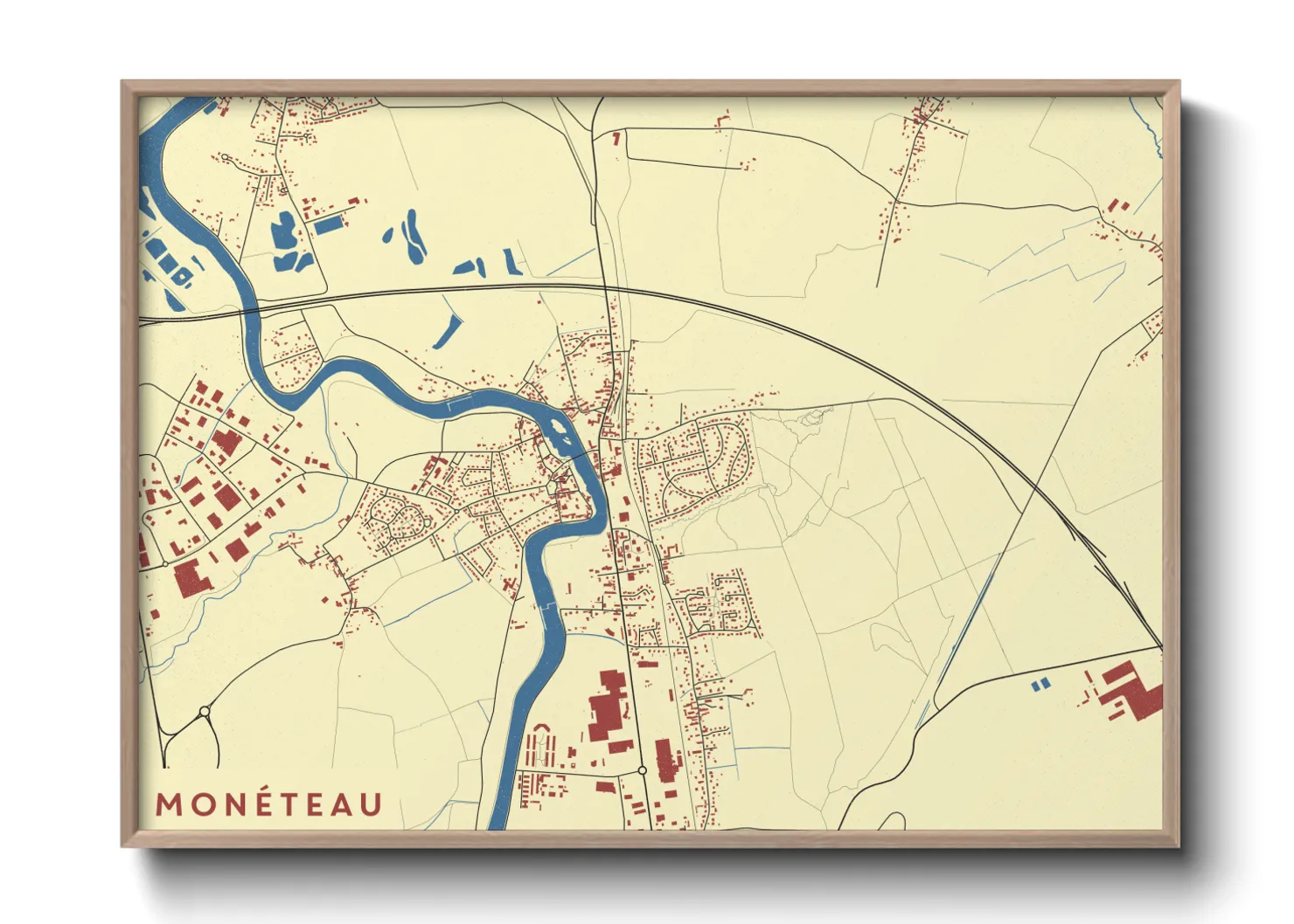 Une affiche de carte sur Monéteau
