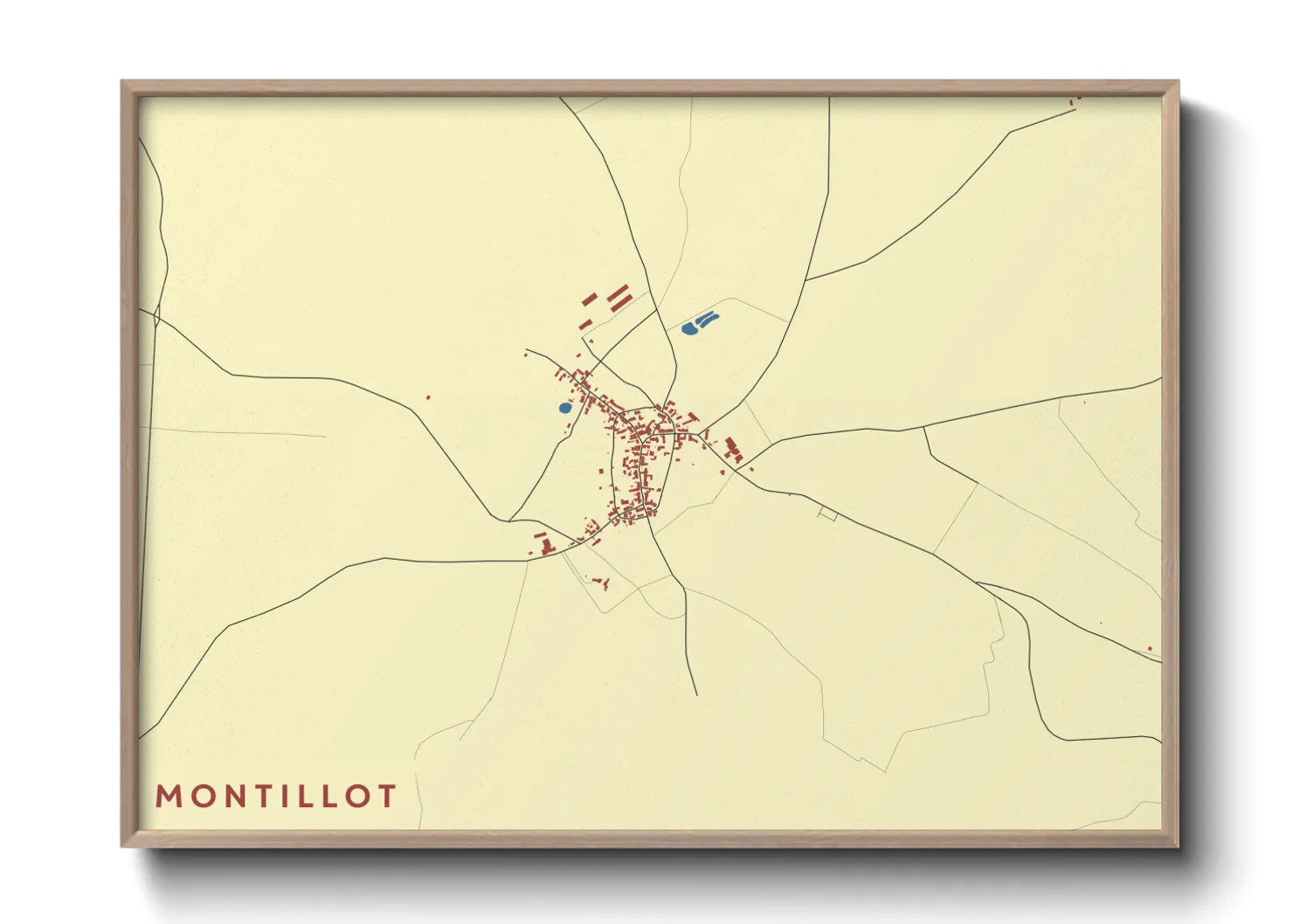 Une affiche de carte sur Montillot