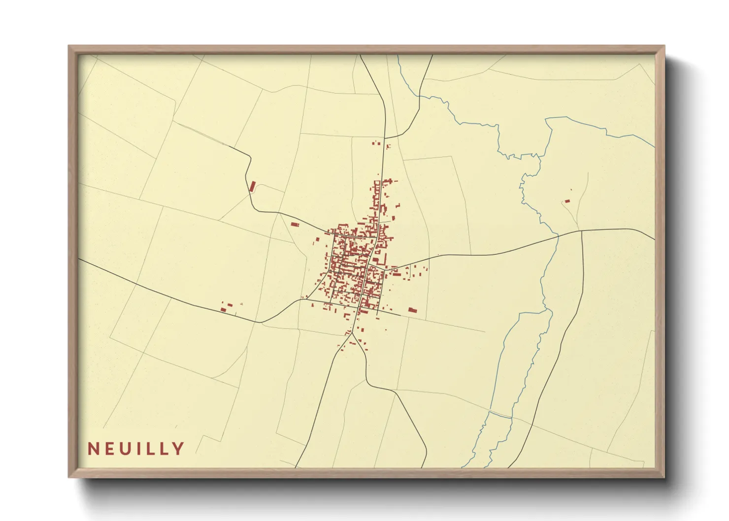 Une affiche de carte sur Neuilly