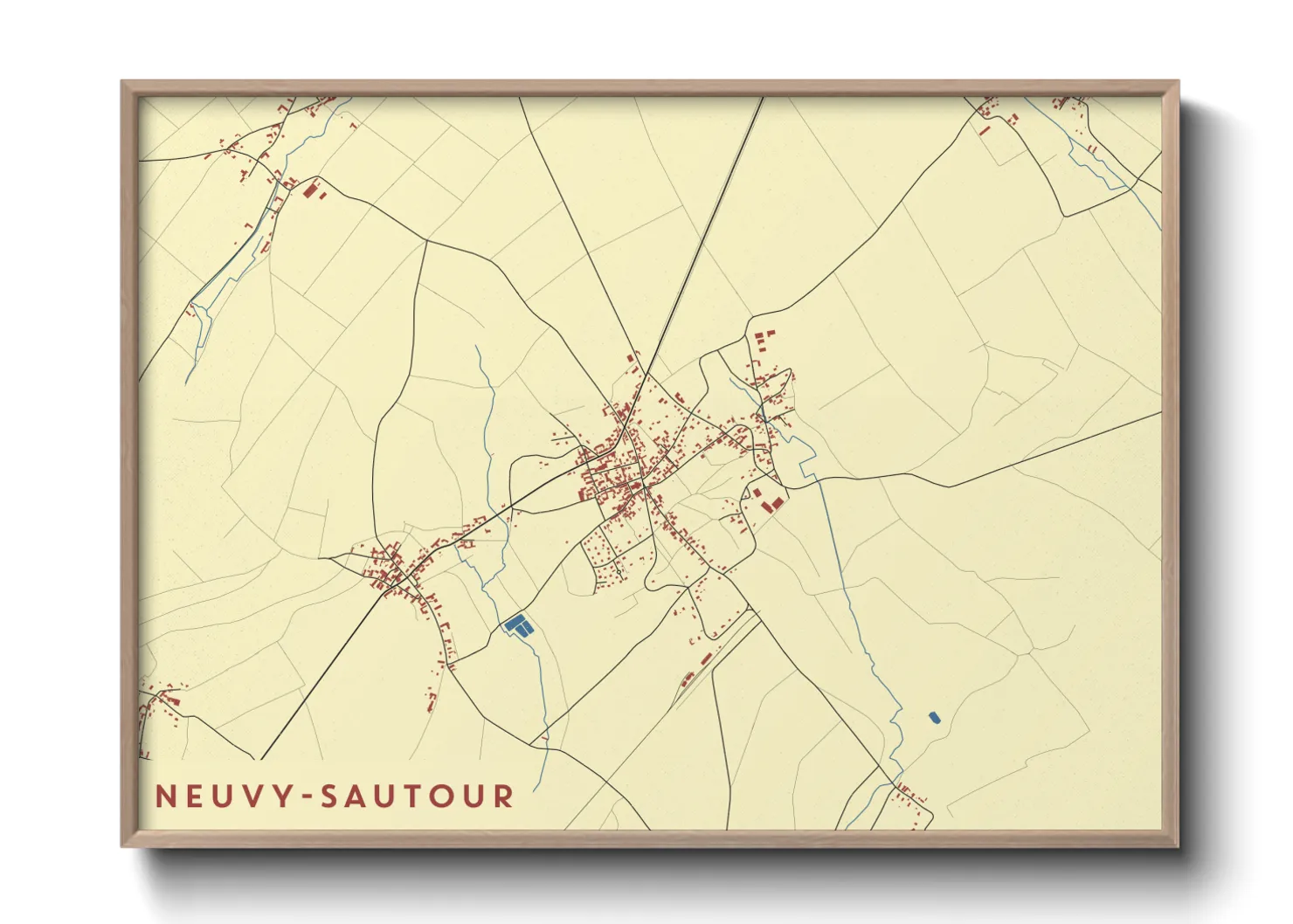 Une affiche de carte sur Neuvy-Sautour