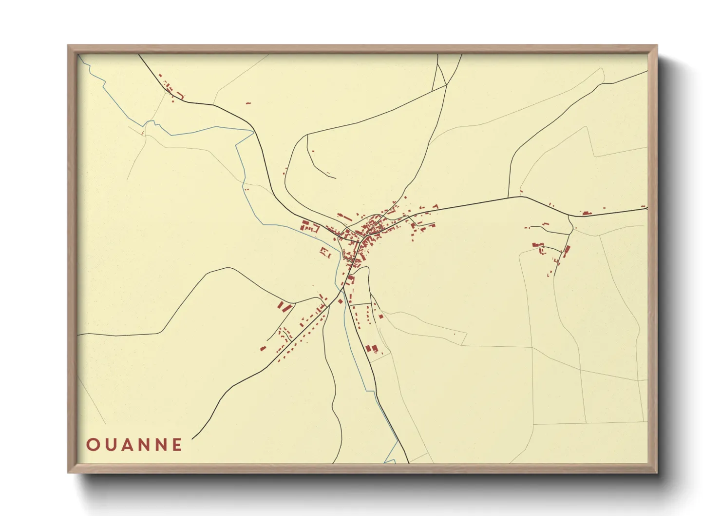 Une affiche de carte sur Ouanne