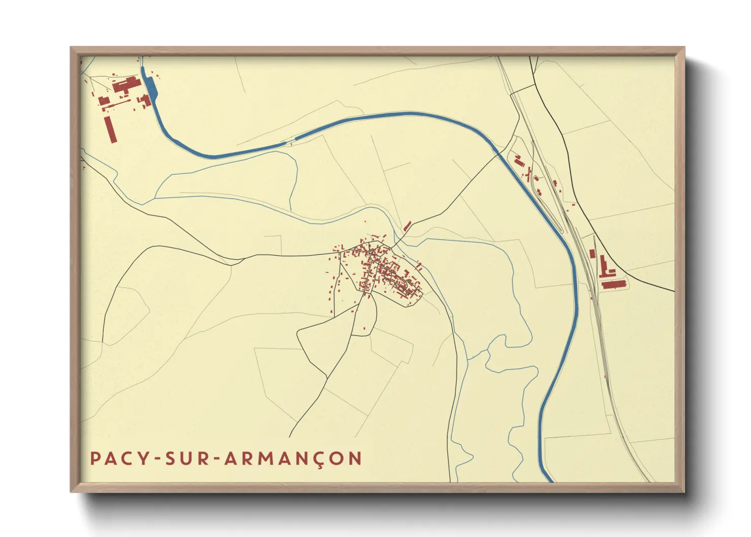 Une affiche de carte sur Pacy-sur-Armançon
