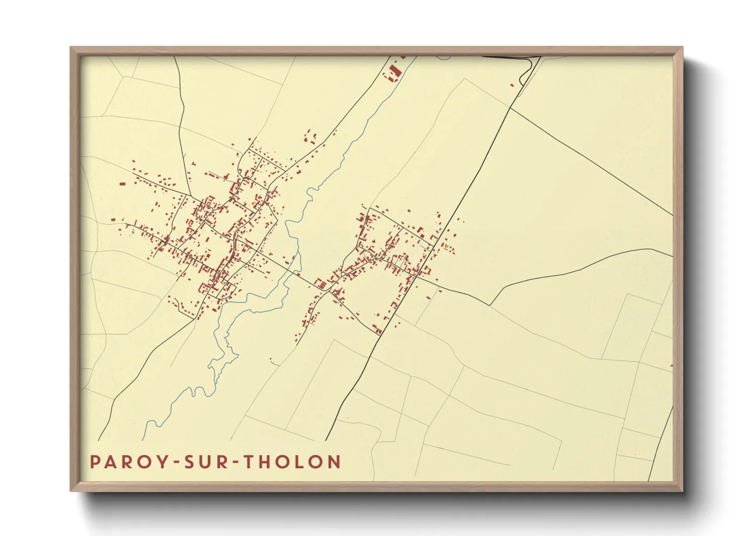 Une affiche de carte sur Paroy-sur-Tholon