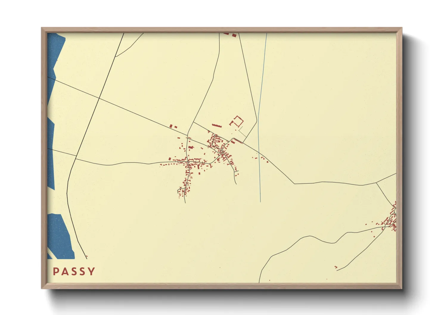 Une affiche de carte sur Passy