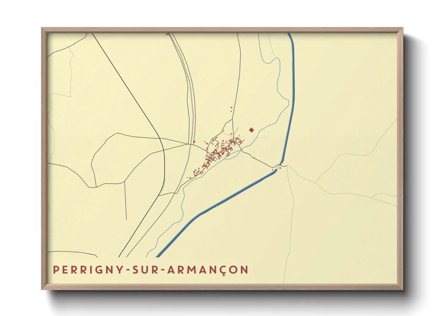 Une affiche de carte sur Perrigny-sur-Armançon