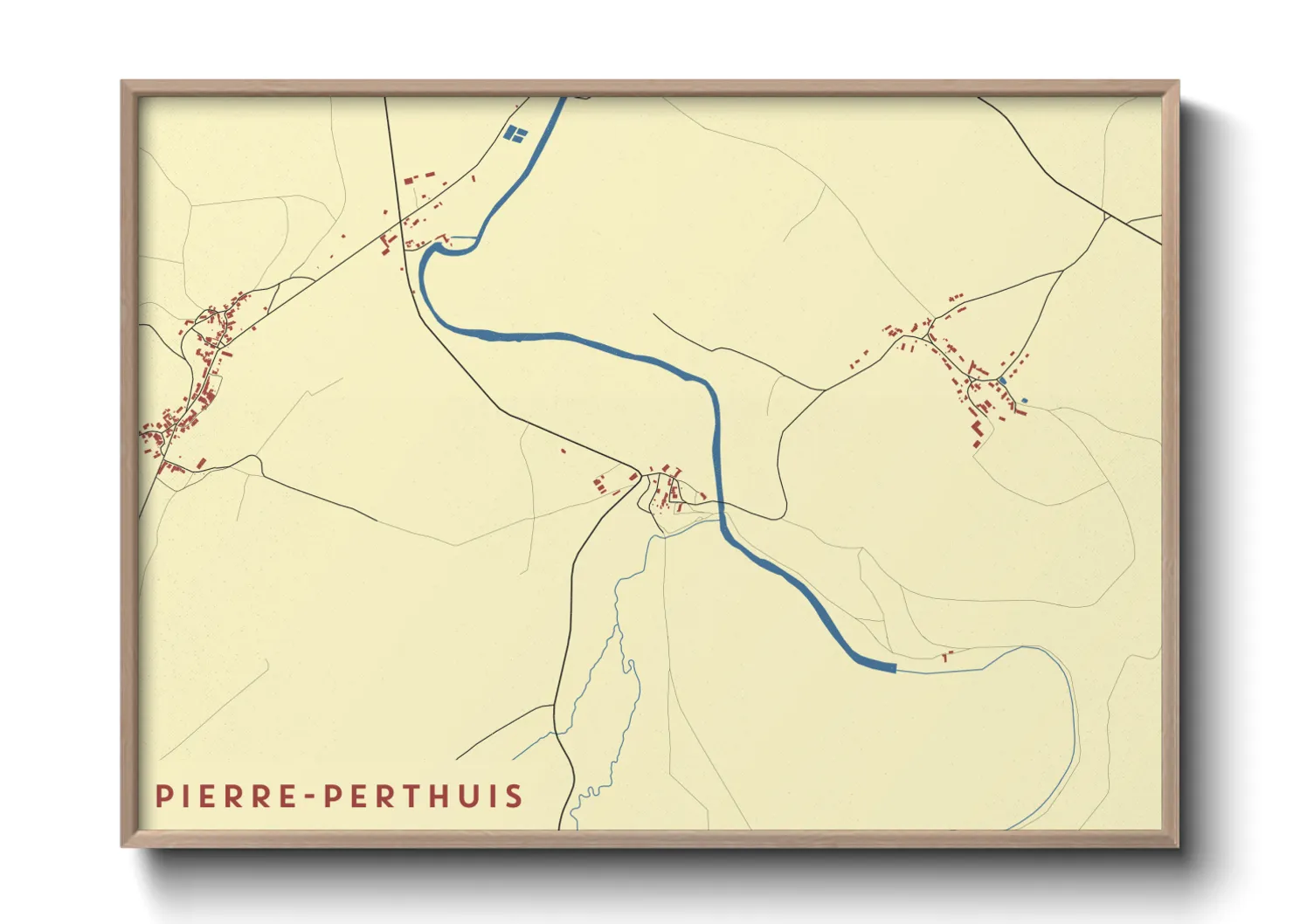 Une affiche de carte sur Pierre-Perthuis