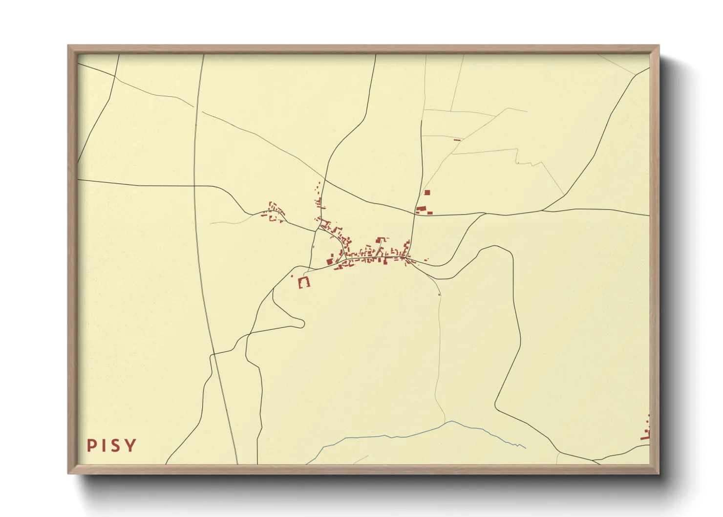 Une affiche de carte sur Pisy