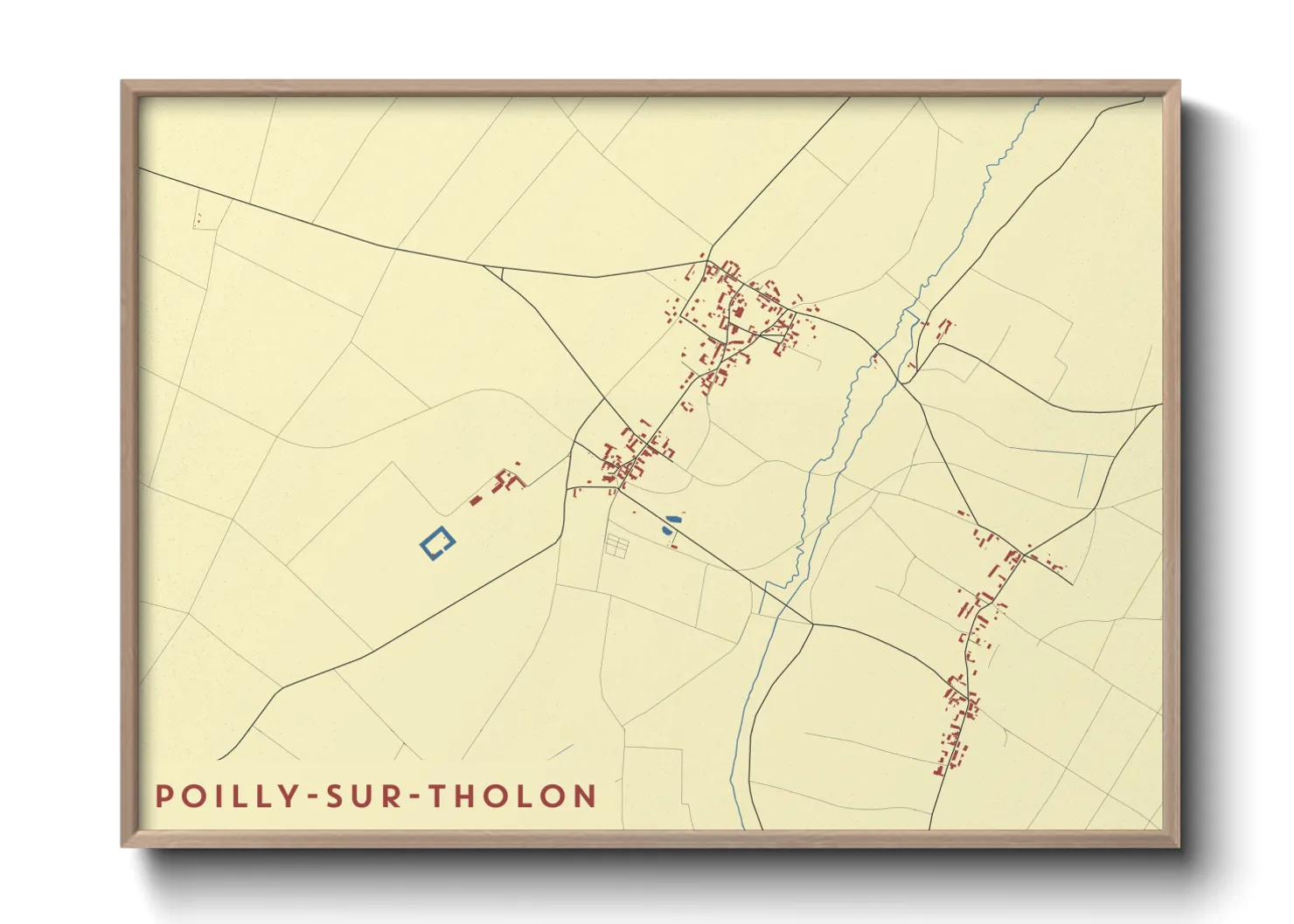 Une affiche de carte sur Poilly-sur-Tholon