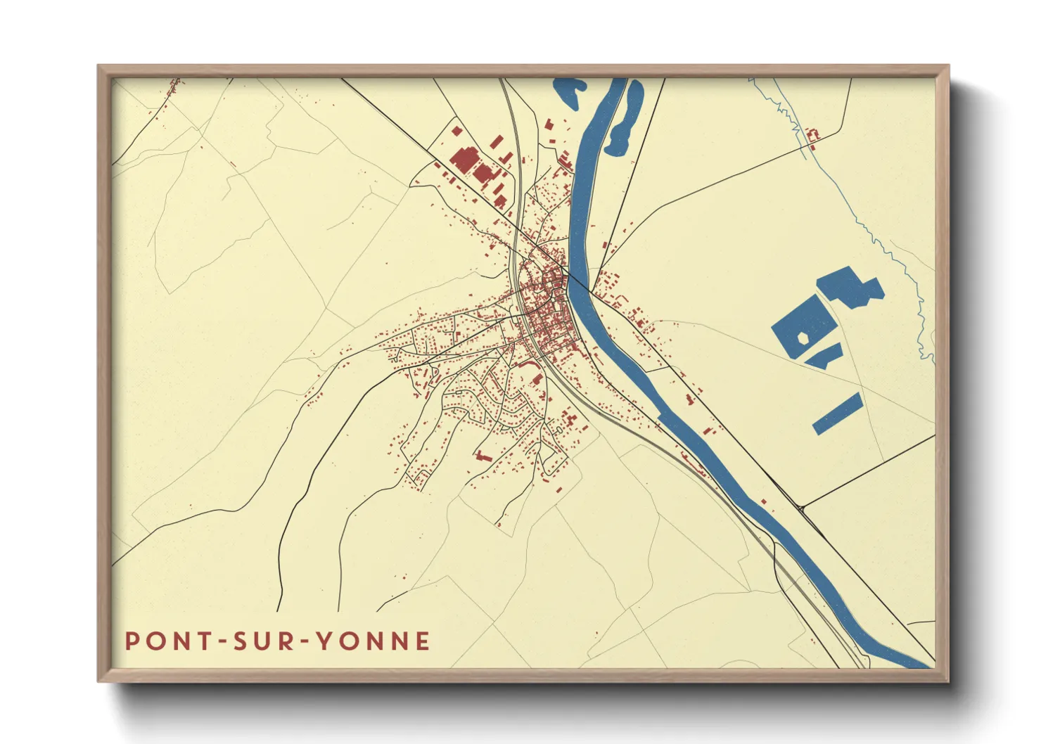 Une affiche de carte sur Pont-sur-Yonne