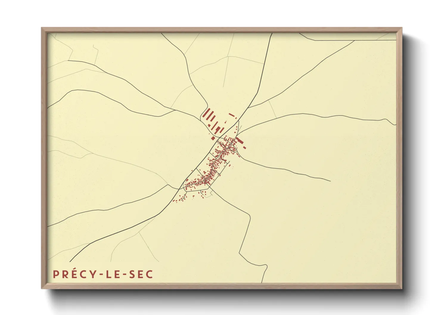Une affiche de carte sur Précy-le-Sec