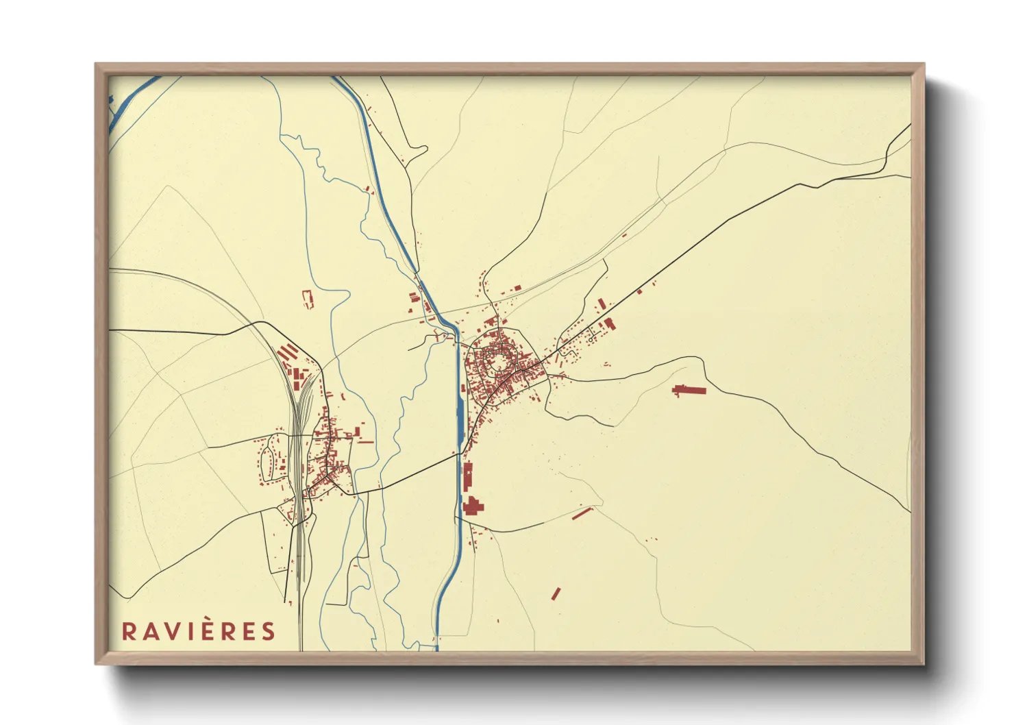 Une affiche de carte sur Ravières