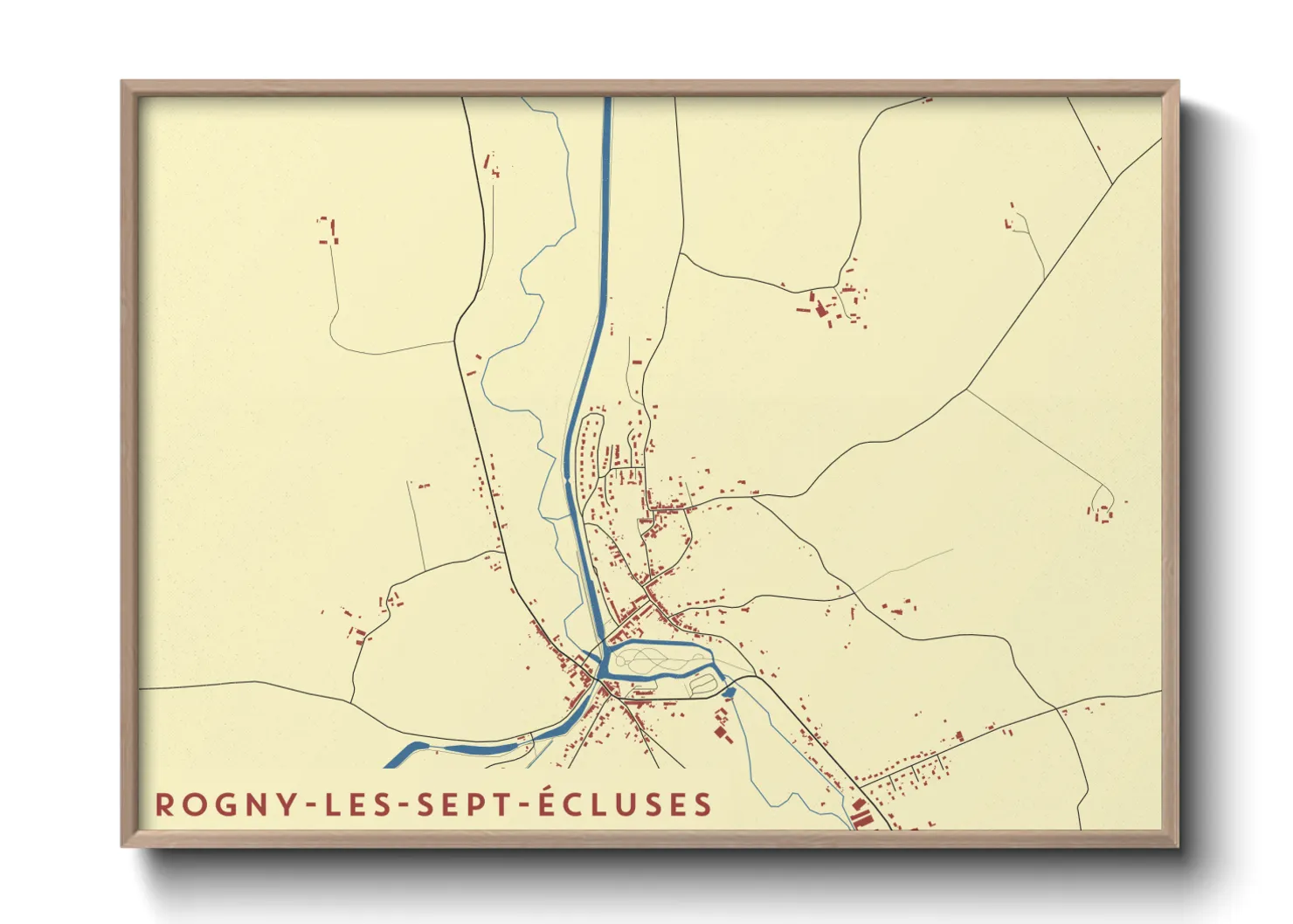 Une affiche de carte sur Rogny-les-Sept-Écluses