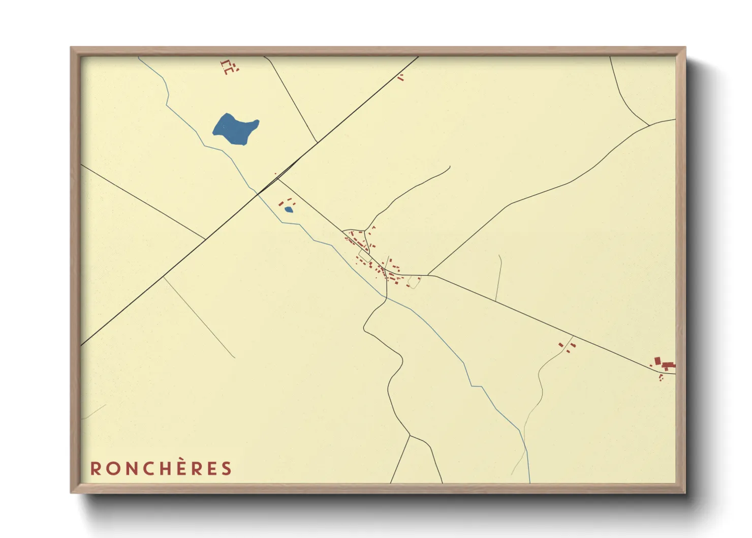Une affiche de carte sur Ronchères