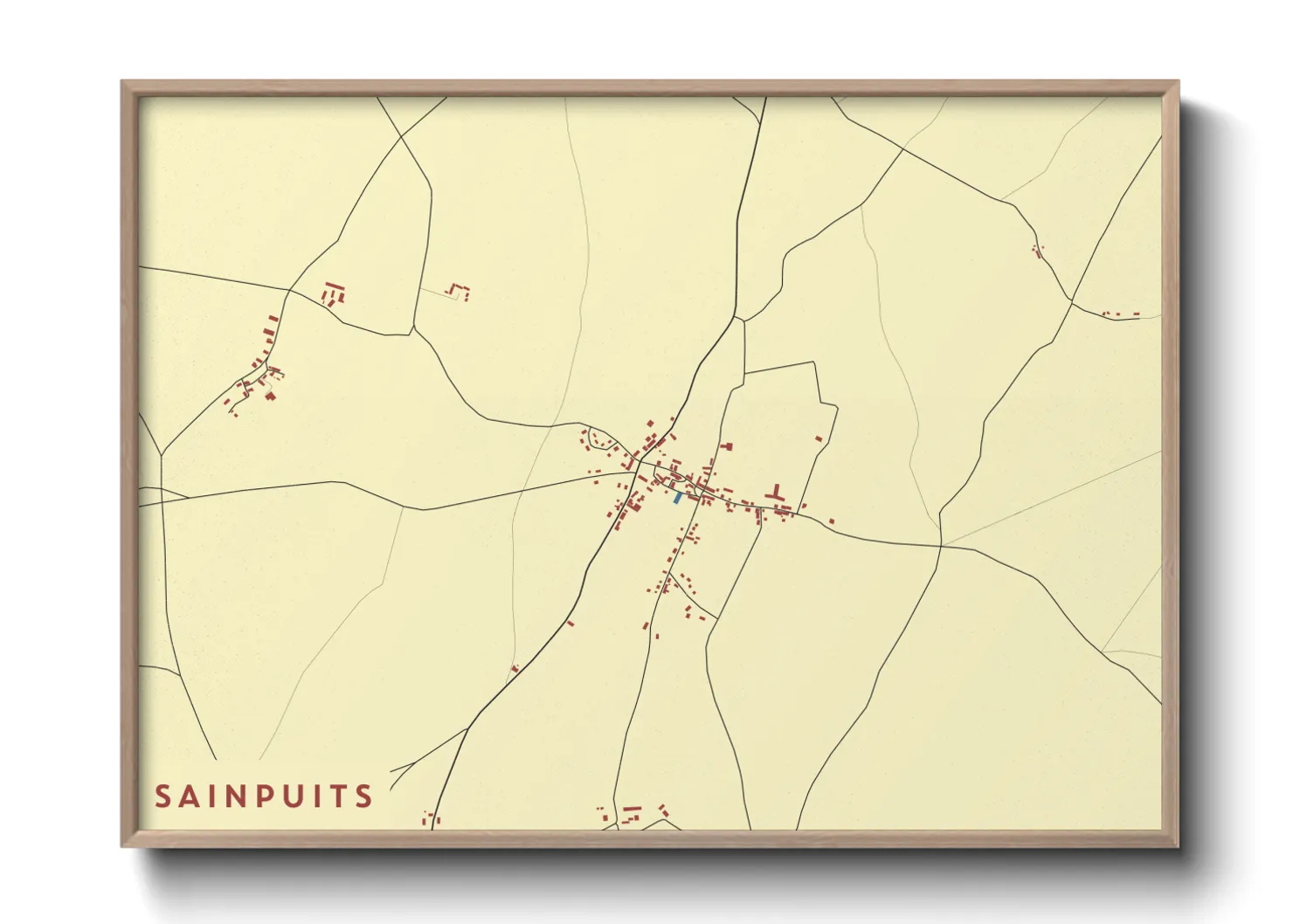 Une affiche de carte sur Sainpuits