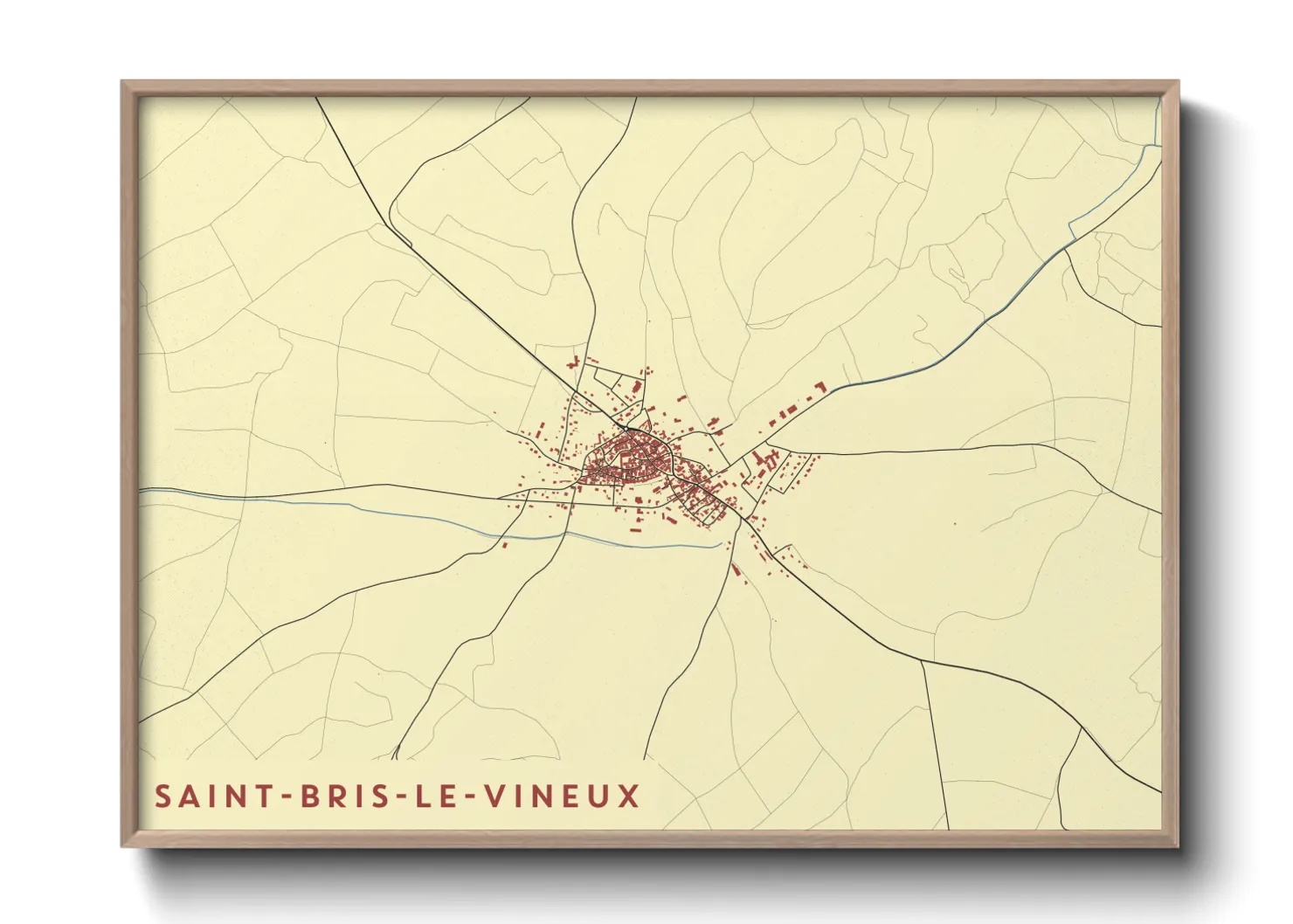 Une affiche de carte sur Saint-Bris-le-Vineux