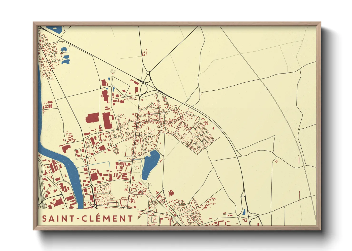 Une affiche de carte sur Saint-Clément