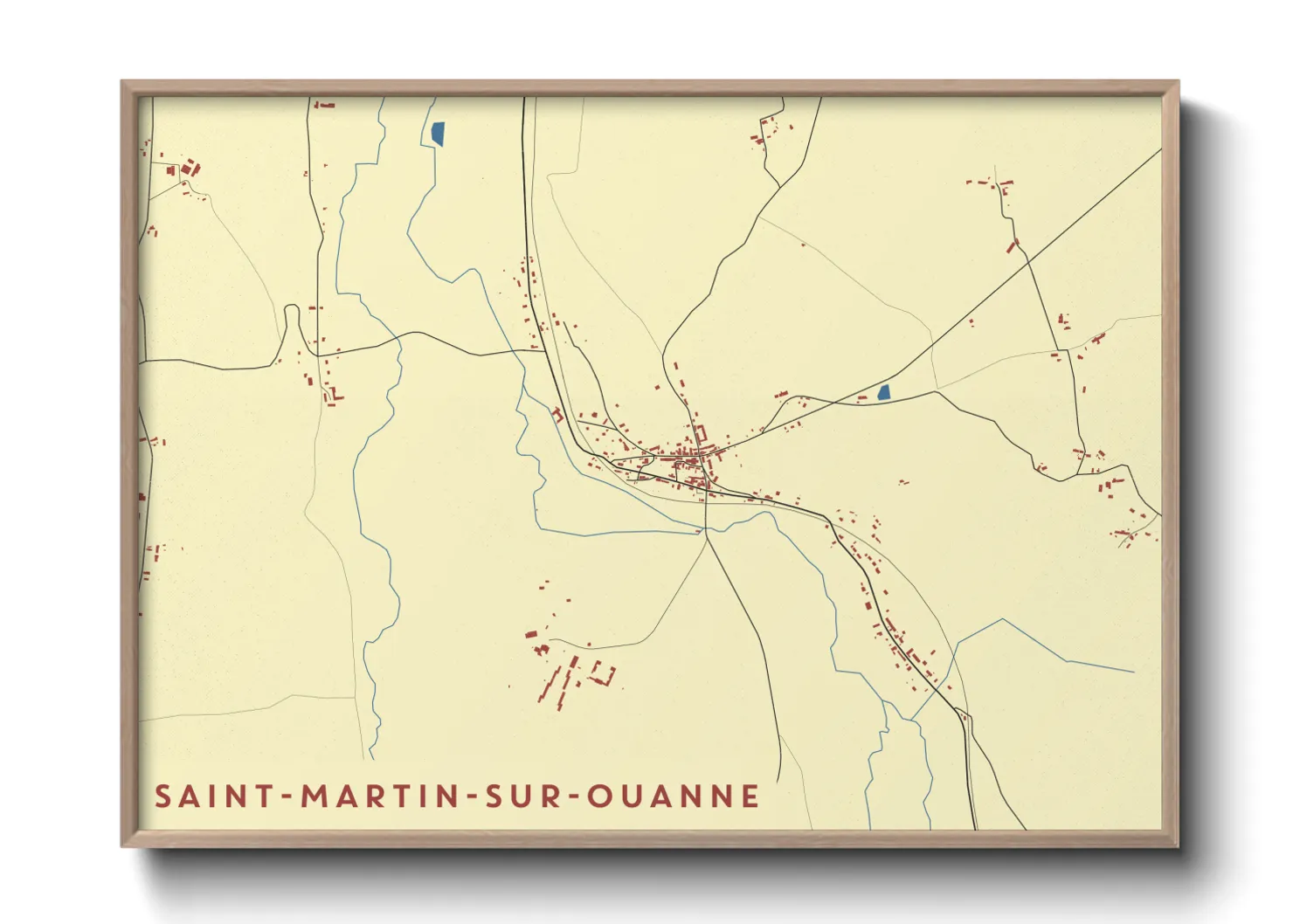 Une affiche de carte sur Saint-Martin-sur-Ouanne