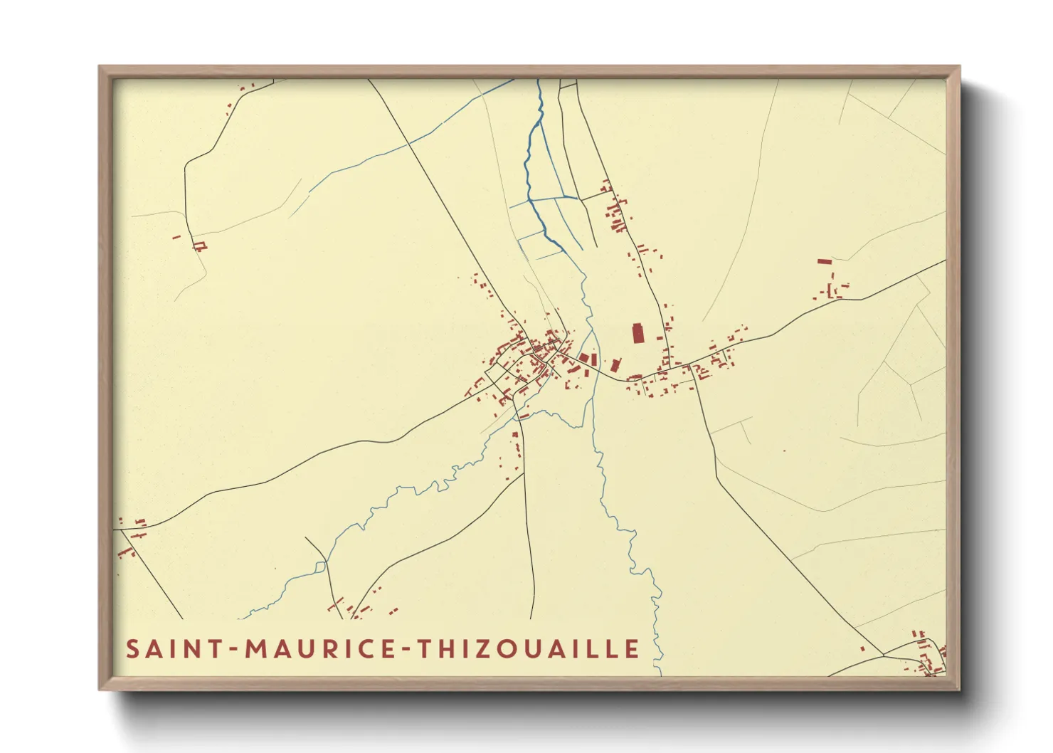 Une affiche de carte sur Saint-Maurice-Thizouaille