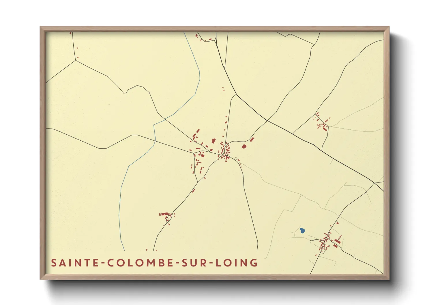 Une affiche de carte sur Sainte-Colombe-sur-Loing
