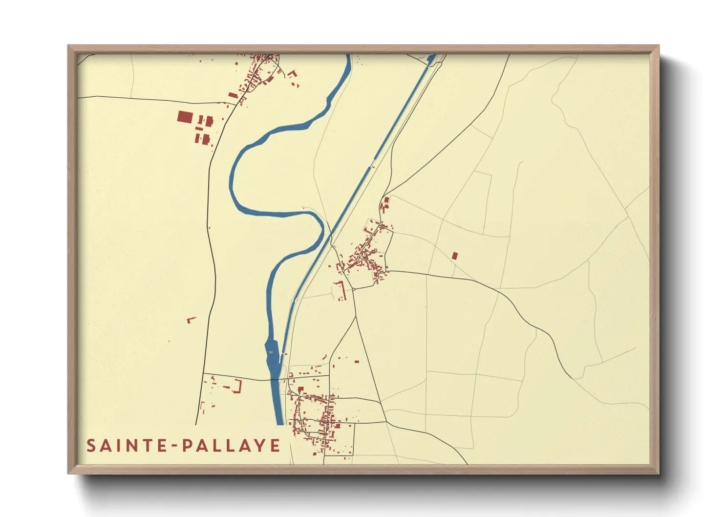 Une affiche de carte sur Sainte-Pallaye