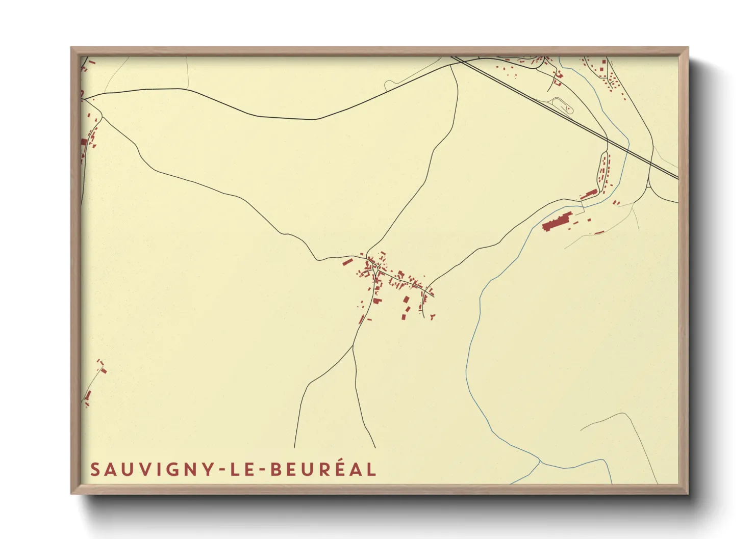 Une affiche de carte sur Sauvigny-le-Beuréal