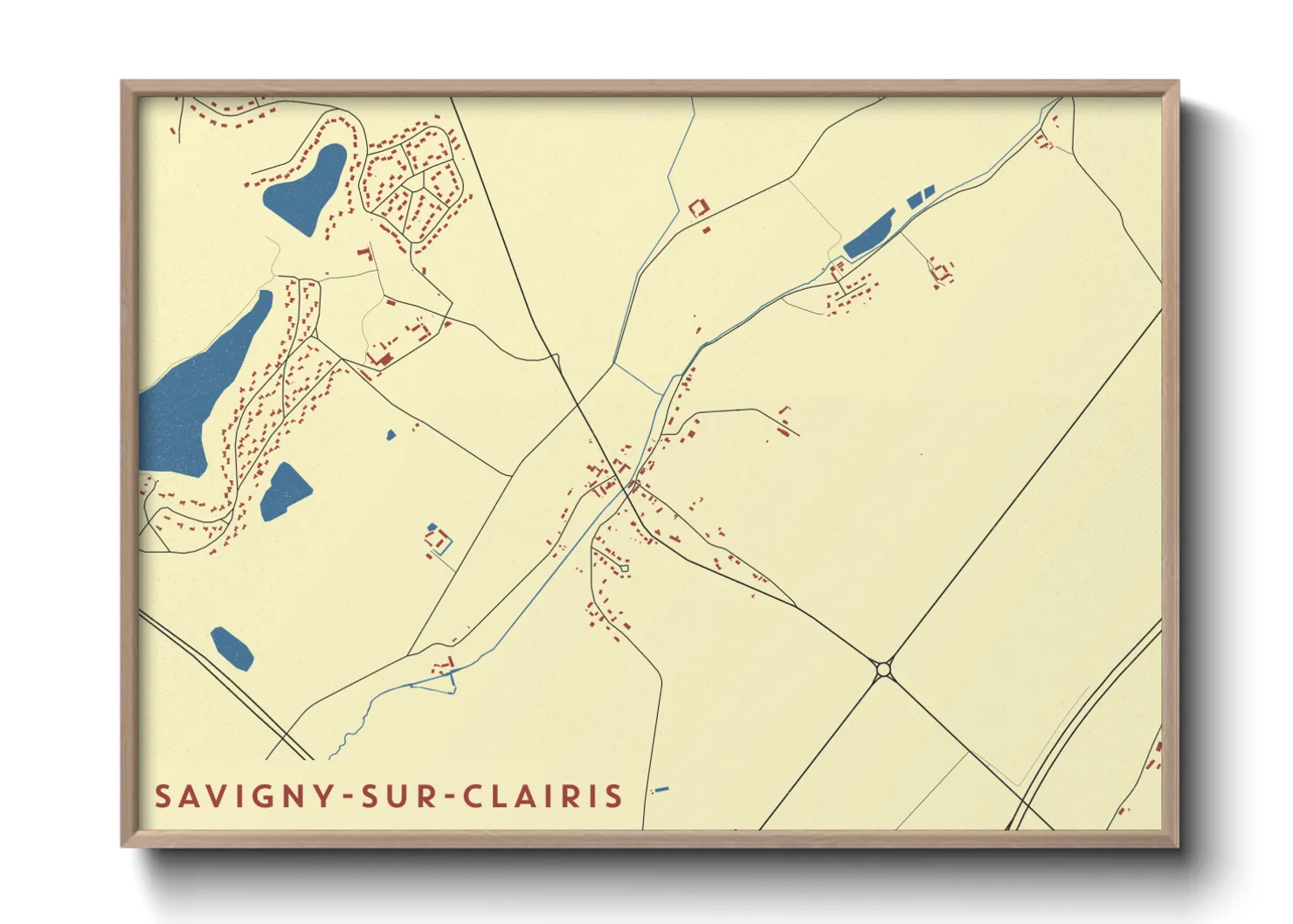 Une affiche de carte sur Savigny-sur-Clairis